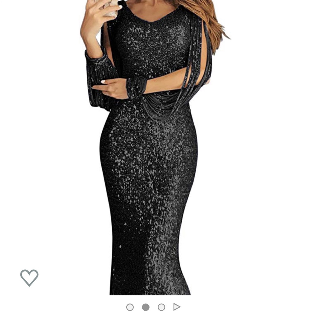 ♠️ Black Sequin cocktail dress